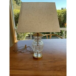 Signed Waterford Glandore Crystal Table Lamp 12" Pre-2000 Irish Cut Glass